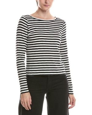 NIC+ZOE Stripe Cape Rib Modern Boat T-Shirt - Grey