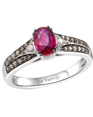Le Vian Le Vian Passion Ruby 14k 0.97 Ct. Tw. Diamond & Ruby Half-eternity Cocktail Ring - Pink