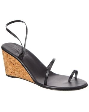 Ancient Greek Sandals Chora Leather Wedge - White