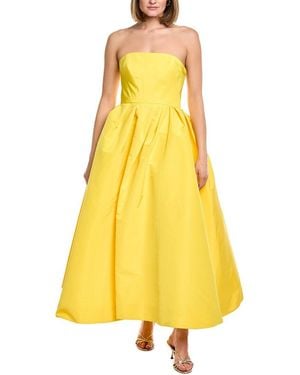Carolina Herrera Solid Silk Midi Dress - Yellow