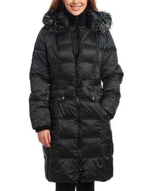 Kensie Long Down Jacket - Black