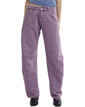 Free People Highland Low-Rise Bowed J Cool Jean - Purple