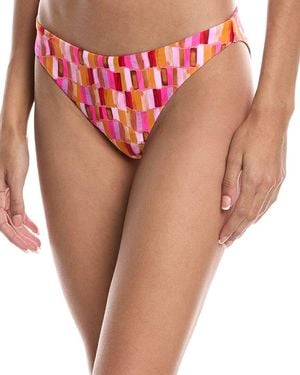 MILLY Margot Sunset Tile Bikini Bottom - Pink
