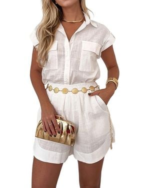 LOEY Shirt & Short Set - White