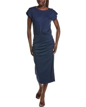 Michael Stars Pippa Gathered Midi Dress - Blue