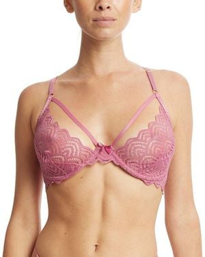 Hanky Panky Strappy Lace Underwire Bra - Pink