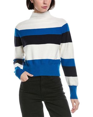 Brodie Cashmere Mock Neck Cashmere-Blend Jumper - Blue