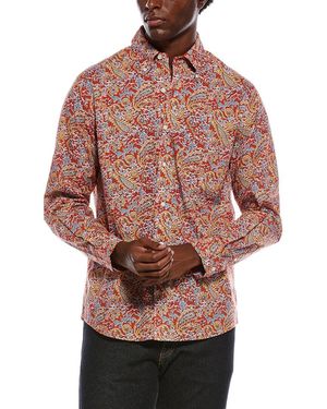 J.McLaughlin Collis Woven Shirt - Red