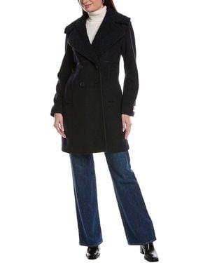 Scotch & Soda Runa Double-Breasted Mid-Length Coat - Black