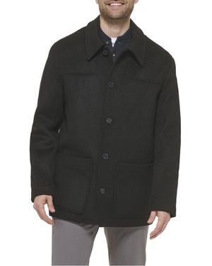 Cole Haan Wool-Blend Coat - Black