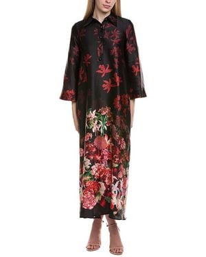 Teri Jon 3/4 Sleeve Maxi Dress - Red