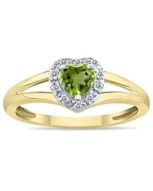 Gem Spark 14K 0.51 Ct. Tw. Diamond & Peridot Ring - Metallic