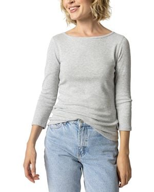 Lilla P Slim Boatneck Shirt - Grey