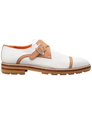 Mezlan Alari Perforated Leather Oxford - White