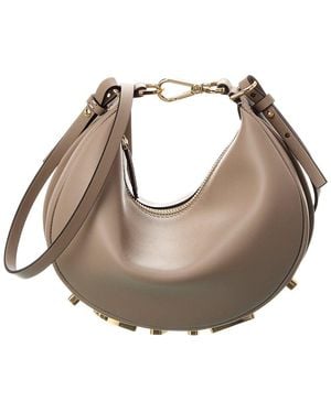 Fendi Graphy Mini Leather Hobo Bag - Gray