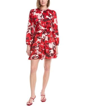 Anne Klein Blouson Sleeve Tiered Flounce Mini Dress
