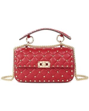 Tiffany & Fred Paris Quilted & Studded Leather Crossbody - Red