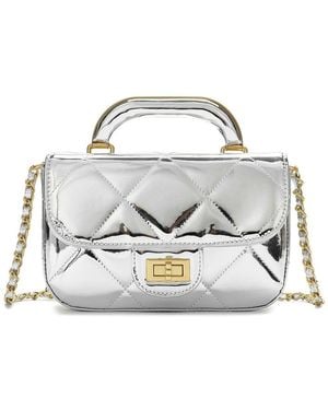Tiffany & Fred Paris Metallic Quilted Leather Top Handle Crossbody