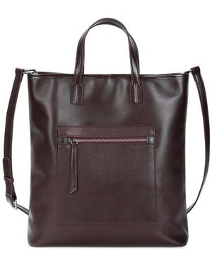 Tiffany & Fred Paris Shiny Leather Tote - Brown