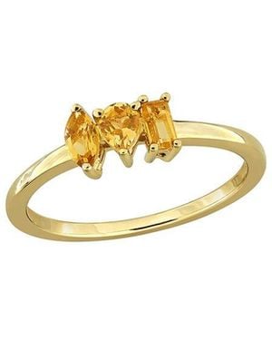 Rina Limor 0.42 Ct. Tw. Citrine Three-Stone Ring - Metallic
