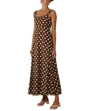 LOEY Printed Maxi Dress - Brown