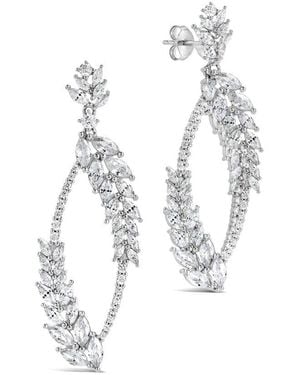 Sterling Forever Cz Gail Statement Drop Earrings - White