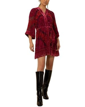 Hale Bob Helena Silk-Blend Mini Dress - Red