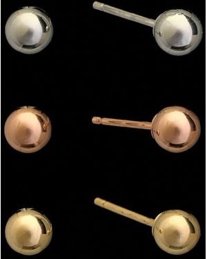 Italian Gold 14k Ball Studs - Black