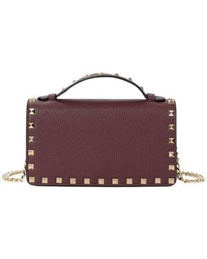 Tiffany & Fred Paris Mini Pebbled Leather Crossbody - Purple