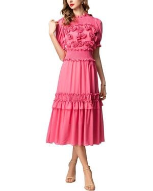 Adele Berto Midi Dress - Pink