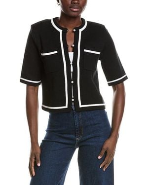 Minnie Rose Tipped Cropped Jacket - Black
