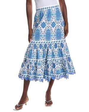 Sail To Sable Embroidered Midi Skirt - Blue