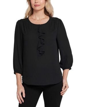 NYDJ Flounce Blouse - Black