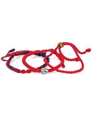 jean claude Set Of 3 Tibetan Buddha Bracelets & Bangles - Red