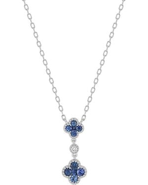 Bony Levy El Mar 18K 0.39 Ct. Tw. Diamond & 10 Sapphire Pendant Necklace - Metallic