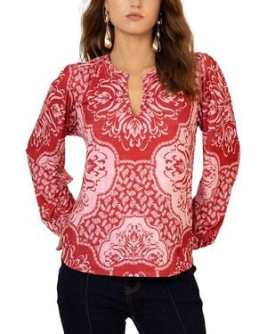 Hale Bob Addyson Long Sleeve Blouse - Red