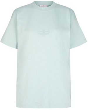 Balenciaga Bb Paris Icon T-Shirt - Blue