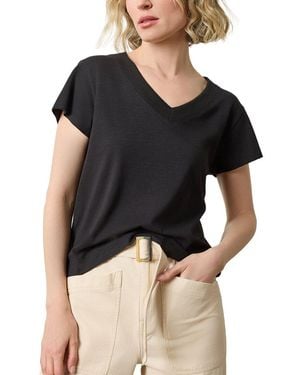 Lilla P Relaxed Short Sleeve V-Neck T-Shirt - Black
