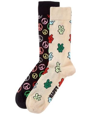 Happy Socks Peace Socks Gift Set - Black