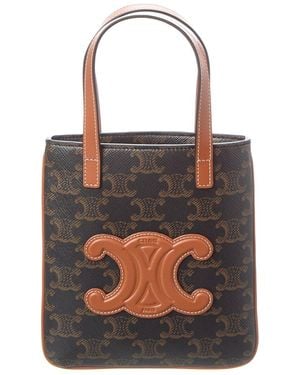 Celine Cabas Micro Triomphe Canvas & Leather Tote - Black