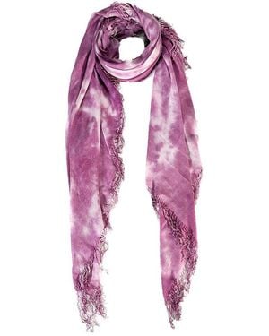 Blue Pacific Cloud-Dye Tie Dye Cashmere-Blend Scarf - Purple