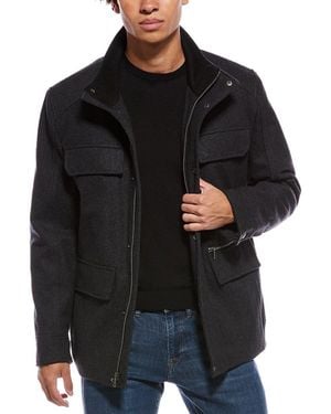 Cole Haan Multipockets Wool-Blend Field Coat - Black