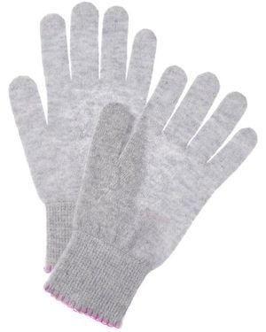 Brodie Cashmere Whipstitch Cashmere Gloves - White