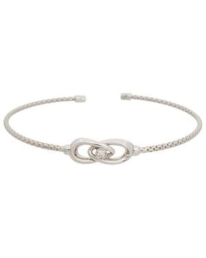 Meshmerise 18K Plated 0.03 Ct. Tw. Diamond Bangle Bracelet - White