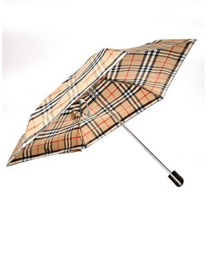 Burberry Check Folded Umbrella - Metallic