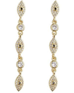 Eye Candy LA Cz Evil Eye Dangle Earrings - Metallic