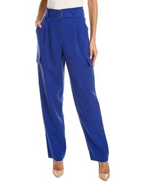 Lafayette 148 New York Sadler Linen Cargo Pant - Blue