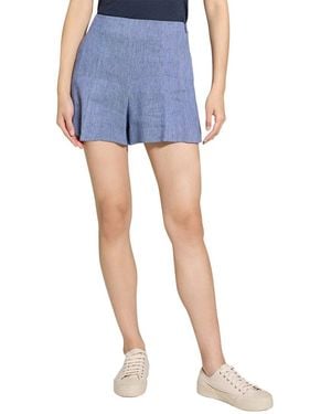 Theory Linen-Blend Clean Short - Blue