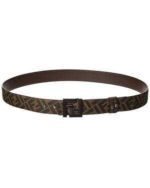 Fendi Ff Squared Leather Belt - Brown