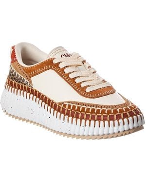 Chloé Nama Leather & Suede Sneaker - White